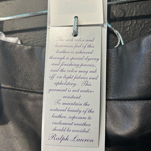 Ralph Lauren 100% Lamb Leather A-Line Black Lined Skirt, Made In Italy, Size 12 - Picture 5 of 9